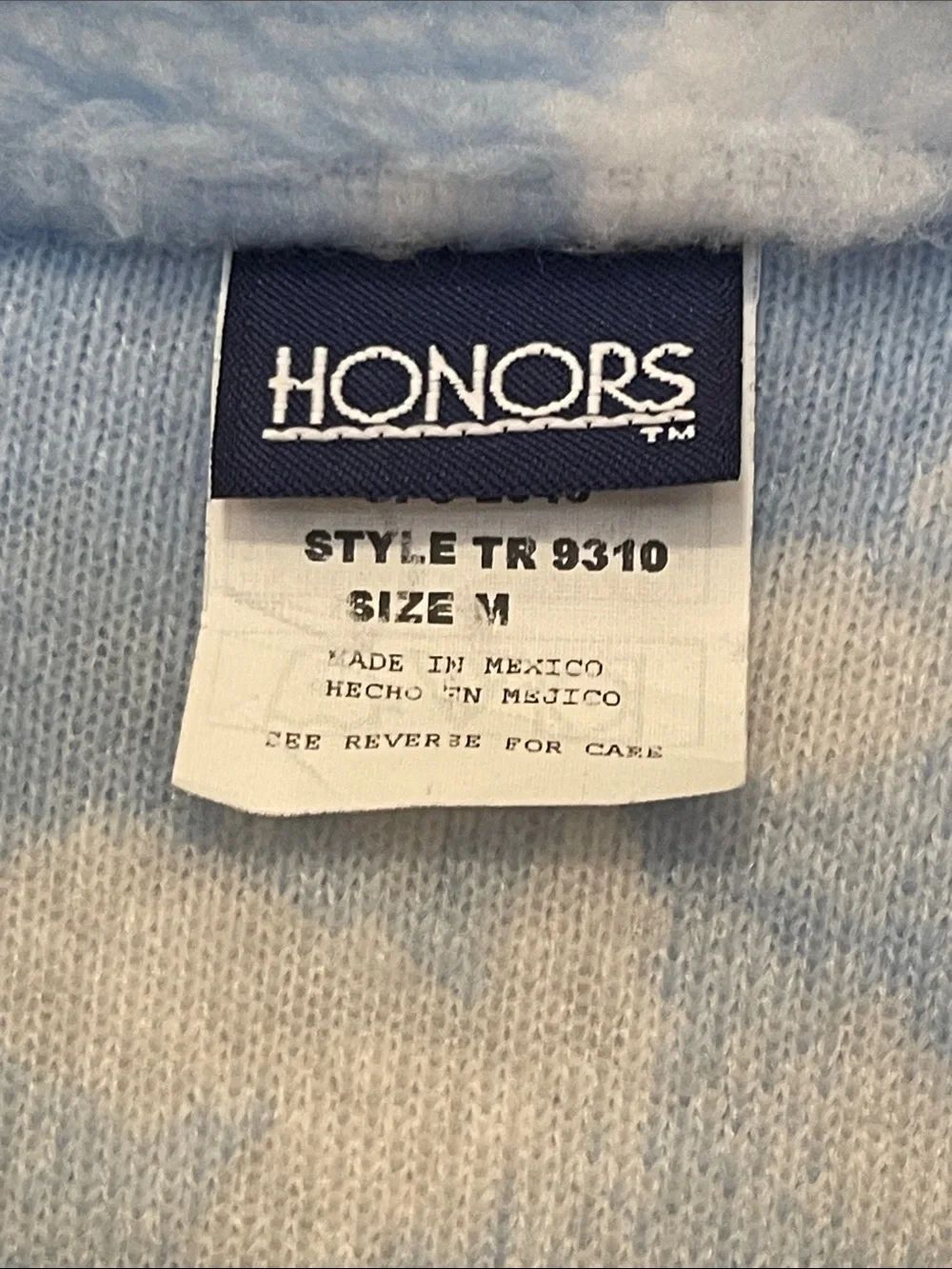 Cozy Cloud-Print Kids Robe in Light Blue and White - Plush Shawl Collar, size M
